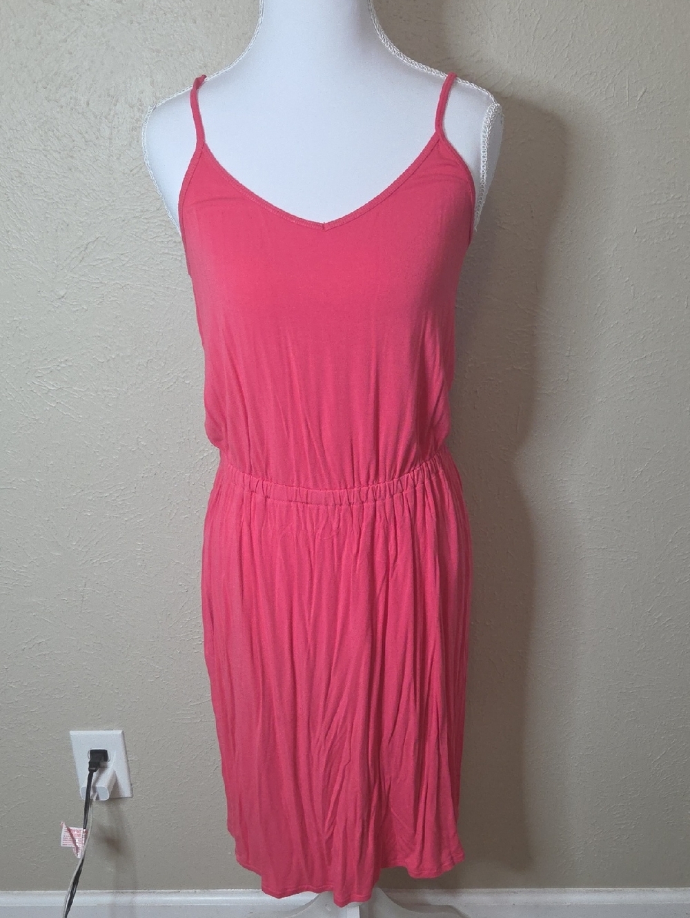 Old Navy Coral Spaghetti Strap Tank Dress